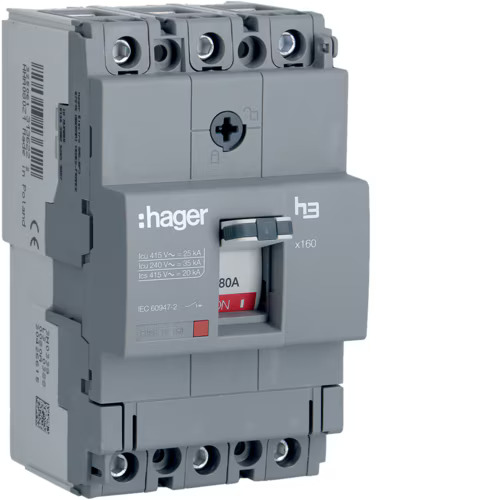 80A TP MCCB 25KA HHA080Z - HAGER