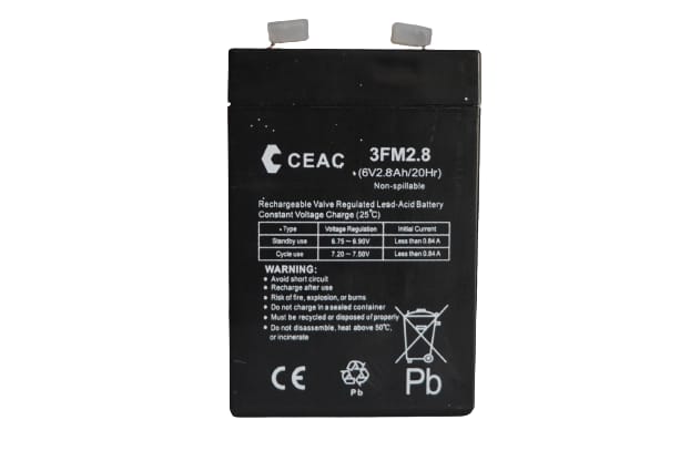 CEAC BATTERY 3FM2.8 (6V2.8AH/20HR)   LEAD ACID BATTERY