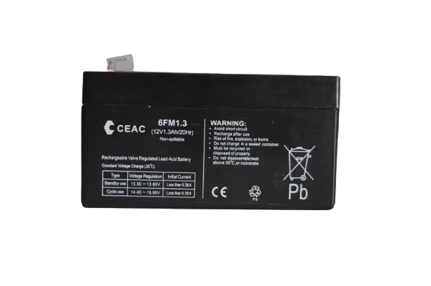 CEAC BATTERY 6FM1.3 (12V1.3AH/20HR)  LEAD ACID BATTERY